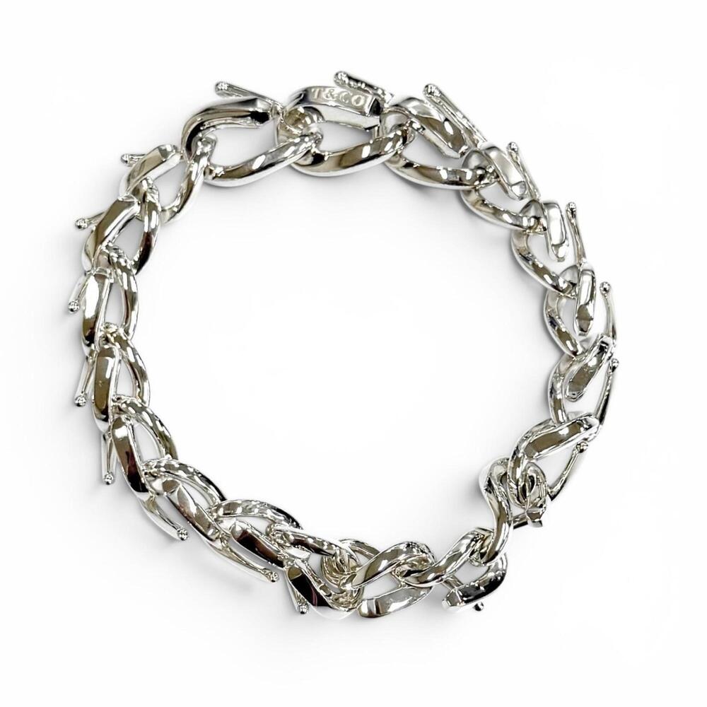 TIFFANY&Co. Tiffany Forge Medium Link Bracelet, AG925, 19 links, Silver, Size...